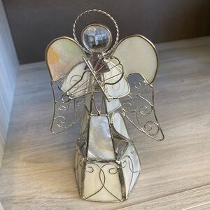 Angel Tea light Candle Holder Christmas Stained Glass Holder Holiday Light